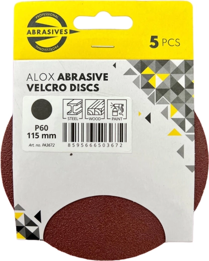 Brusné výseky se suchým zipem 115 mm, zrnitost 60 (5 ks)