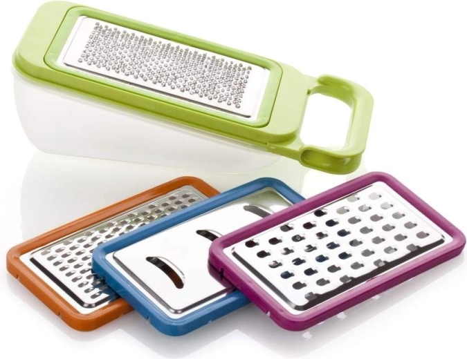 Sada výměnných kuchyňských strouhátek s nádobou (4 ks) BANQUET