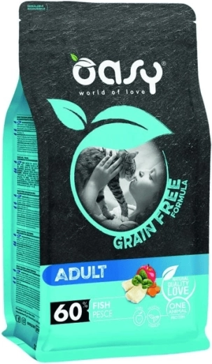 Oasy bezobilné granule pro dospělé kočky s rybou 0,3 kg