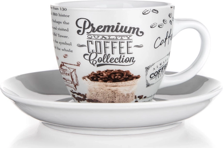 Keramický šálek s podšálkem 190 ml Premium Coffee