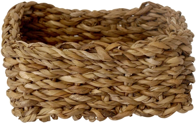 Hranatý nízký košík z mořské trávy 22 × 22 × 10 cm