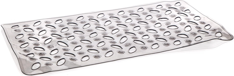 Protiskluzová podložka do vany Leaves 68 × 36 cm transparentní šedá