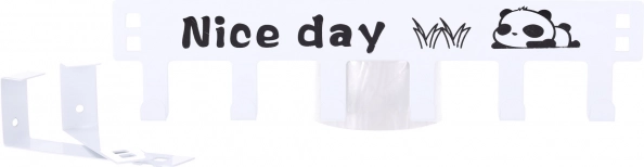 Kovový věšák na dveře, 6 háčků - Nice Day - bílý