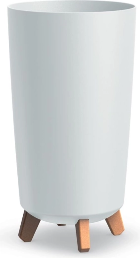 Bílý květináč na nožičkách Gracia Tubus Slim 24 × 44,5 cm