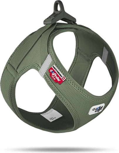 Curli postroj pro psy air-mesh se sponou moss, velikost s (4–7 kg)