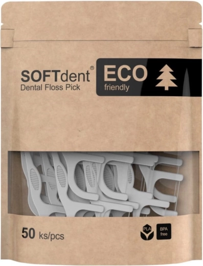 Softdent Eco dentální párátka s nití 50 ks