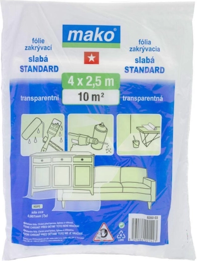 Zakrytovací fólie 4 × 2,5 m, 7 µm