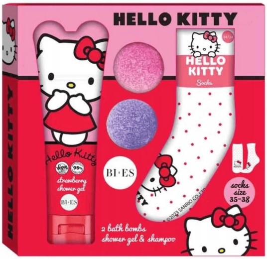 Hello Kitty dárková sada do koupele a sprchy se šamponem a ponožkami