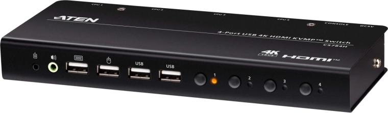 4portový USB HDMI KVMP přepínač 4K