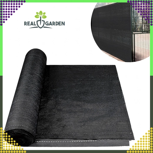 Stínící a maskovací síť 1,5 × 25 m, 180 g/m², 95 %, UV ochrana – černá