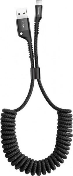Baseus pružinový kabel lightning 1 m 2 a – černý
