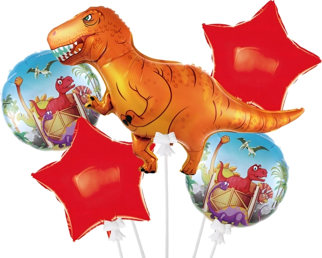 Sada narozeninových balónků dinosaurus, 5 ks