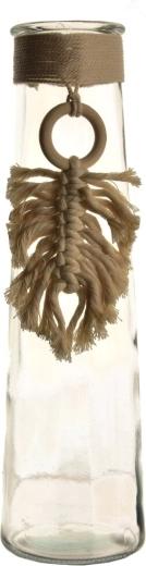 Skleněná váza Macramé 9 × 9 × 35 cm