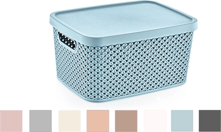 Plastový košík s víkem Diamond 3,5 l – modrý úložný box do koupelny a domácnosti