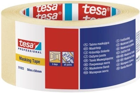 Krepová maskovací páska 50 mm × 50 m žlutá Tesa