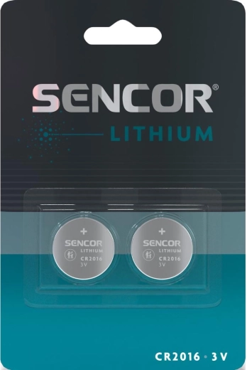 Sencor lithiová knoflíková baterie CR2016 3 V, 2 ks