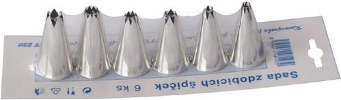 Sada zdobicích špiček z pocínovaného kovu, 6 ks