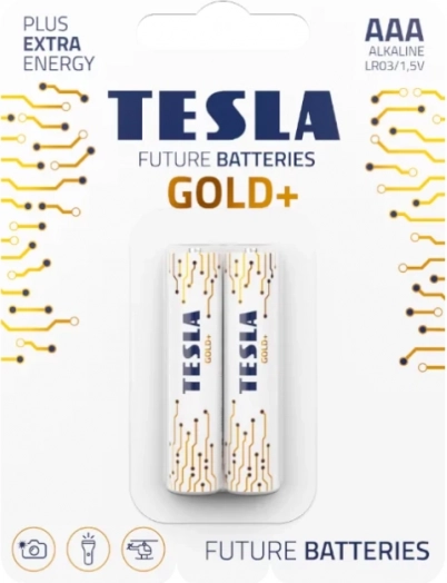 Alkalické baterie AAA TESLA GOLD+ (2 balení)