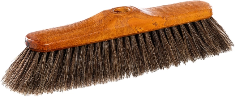 Smeták 28 cm z plastu v imitaci dřeva s čistou koňskou žíní a hrubým závitem