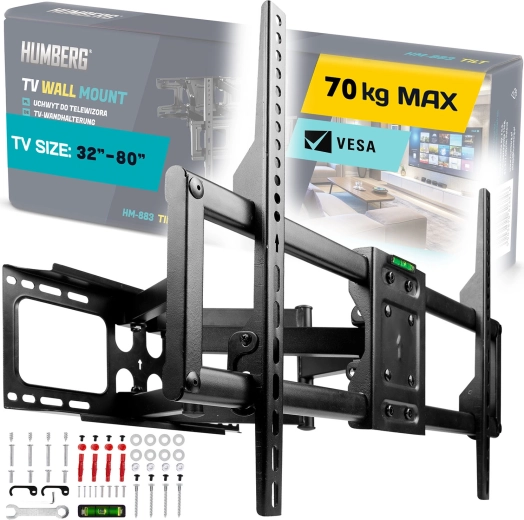 Nástěnný držák na TV 32–80" Humberg, nosnost 70 kg