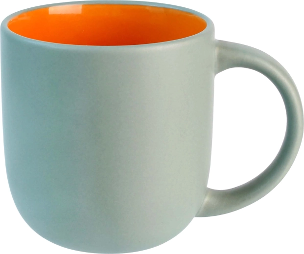 Keramický hrnek 435 ml zeleno‑oranžový