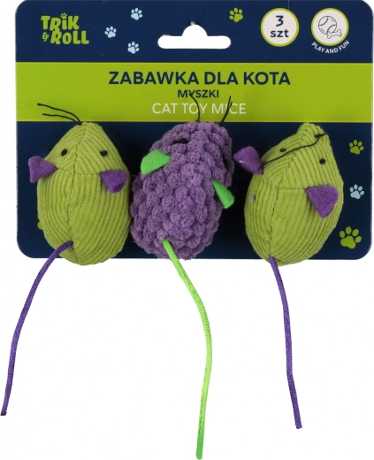 Hračka pro kočky myšky - 3 ks