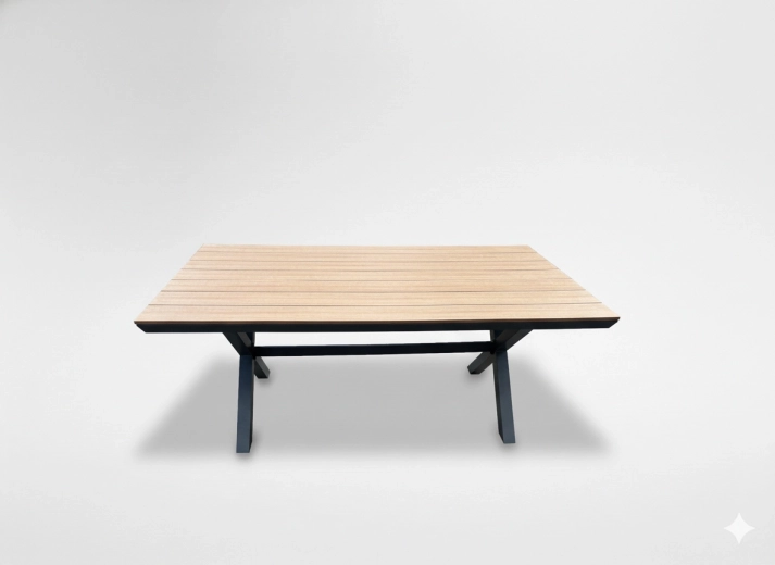 Hliníkový zahradní stůl s deskou z polywoodu, tmavě šedý