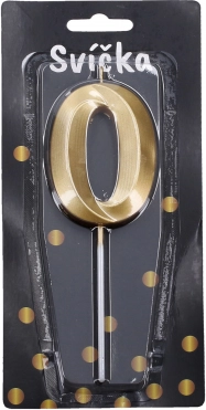 Párty svíčka číslo 0 zlatá
