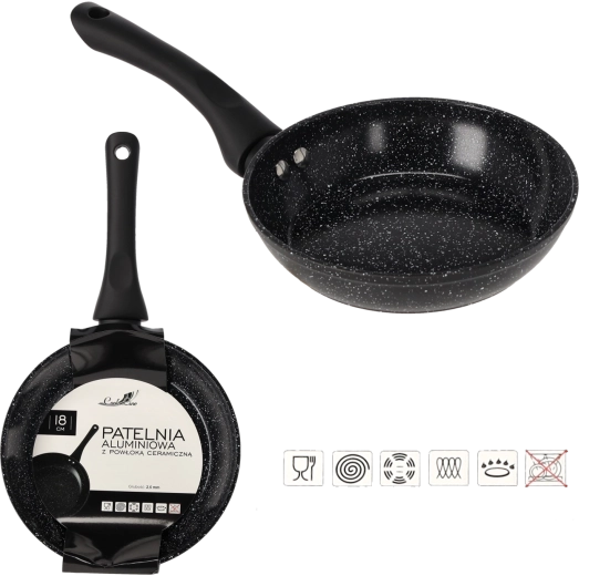 Hliníková pánev 18 cm s keramickým povrchem pro indukci