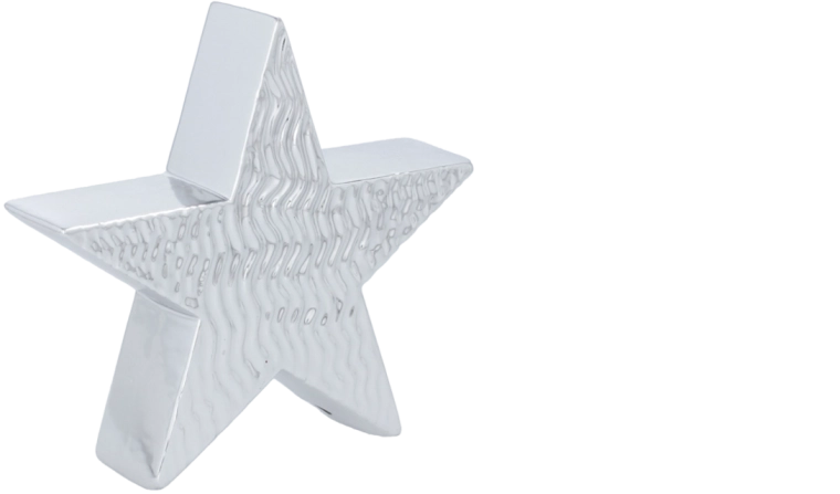 Vánoční dekorativní figurka hvězda stříbrná 16,2 × 4,4 × 15,3 cm - 1 kus