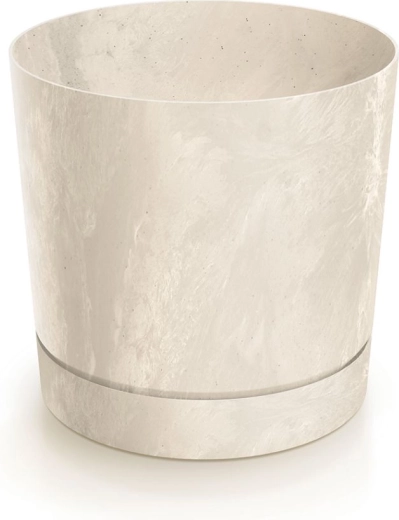 Květináč Tubo P betonový efekt 39 cm krémový