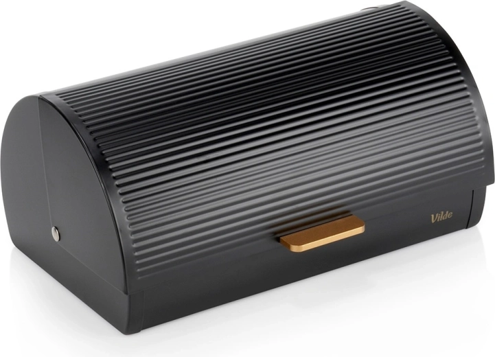 Kovový chlebník černý 39 × 28 × 18,5 cm