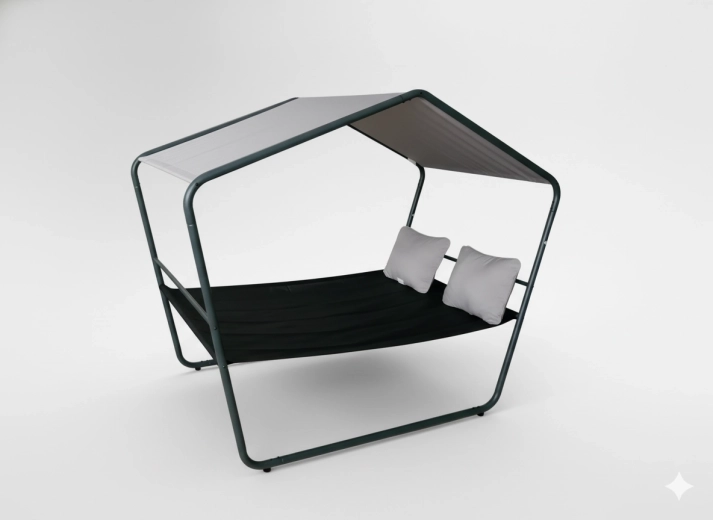 Zahradní dvojité lehátko se stříškou