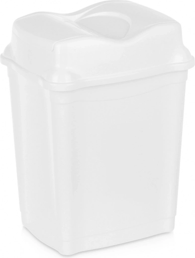 Plastový odpadkový koš s kyvným víkem 16 l bílý
