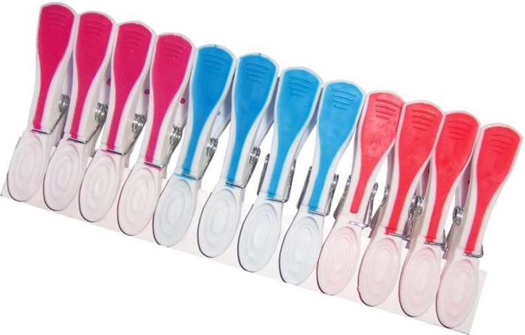 Plastové protiskluzové kolíčky na prádlo, 12 ks