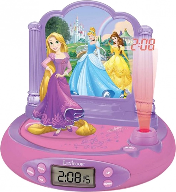 3D budík s projektorem Disney Princezny