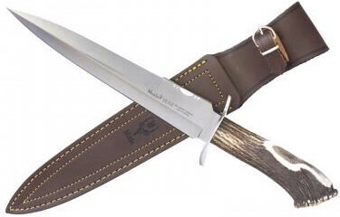 Muela Bear velký lovecký nůž 24 cm, jelení paroh, kožené pouzdro