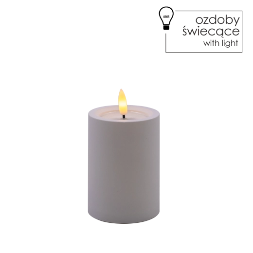 LED svíčka bílá 7 x 10 cm s mihotavým plamenem