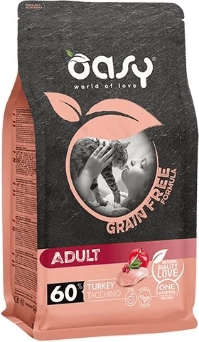 Oasy Grain Free Adult krmivo pro kočky s krůtou 1,5 kg