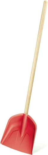 Dětská lopatka s dřevěnou násadou, korálová, 74 cm