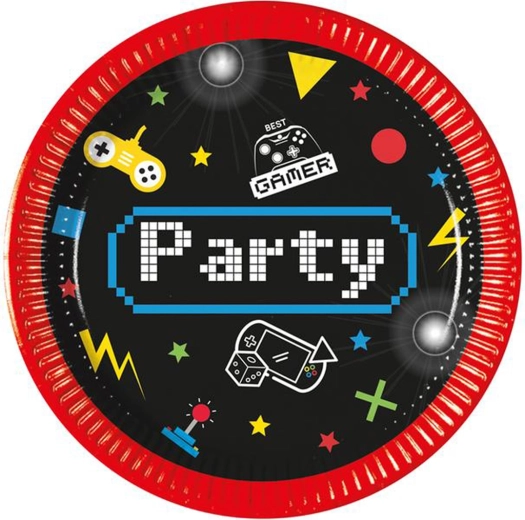 Papírové talíře Gamer 20 cm, 8 ks