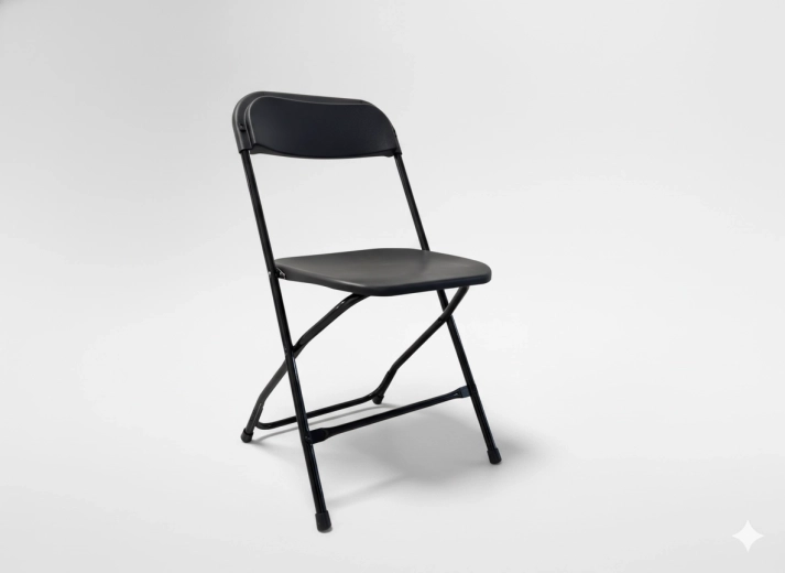 Skládací cateringová židle, černá