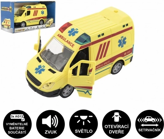 Plastová Ambulance se Zvukem a Světlem na Setrvačník 20 cm