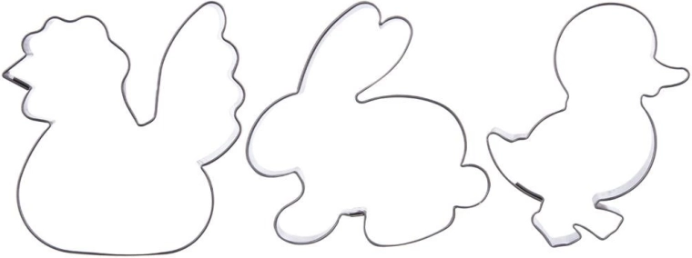 Sada nerezových vykrajovátek Velikonoce 6 cm, 3 ks