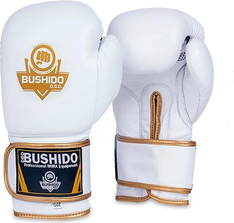 Boxerské rukavice DBX BUSHIDO – bílo‑zlaté