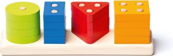 Dřevěná skládačka na třídění tvarů CUBIKA, 17 dílů