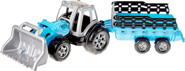 Traktor s vlečkou a nakladačem