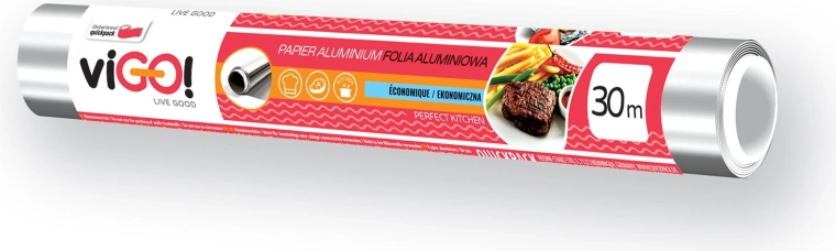 Alobal hliníková fólie 30 m × 28 cm, 8,5 µm