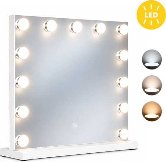 Kosmetické zrcadlo ModernHome s LED osvětlením 50 × 40 cm