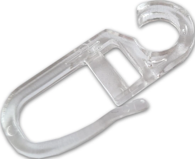 Záclonové háčky transparentní, plast, balení 10 ks